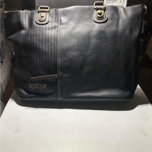 Chala Black Textured Shoulder Bag